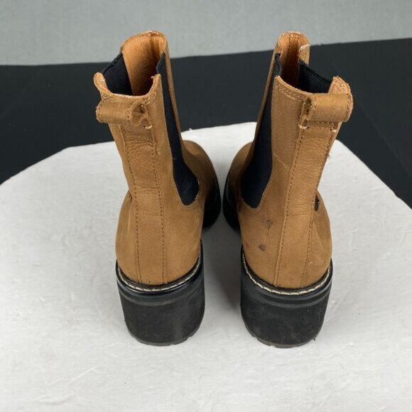 Madewell Kristin Chelsea Boots Womens 9.5 Brown Leather Lugsole Combat Chunky - Picture 6 of 16